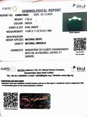 7.50/CT Natural Panna Stone with Govt. Lab Certificate (8991)